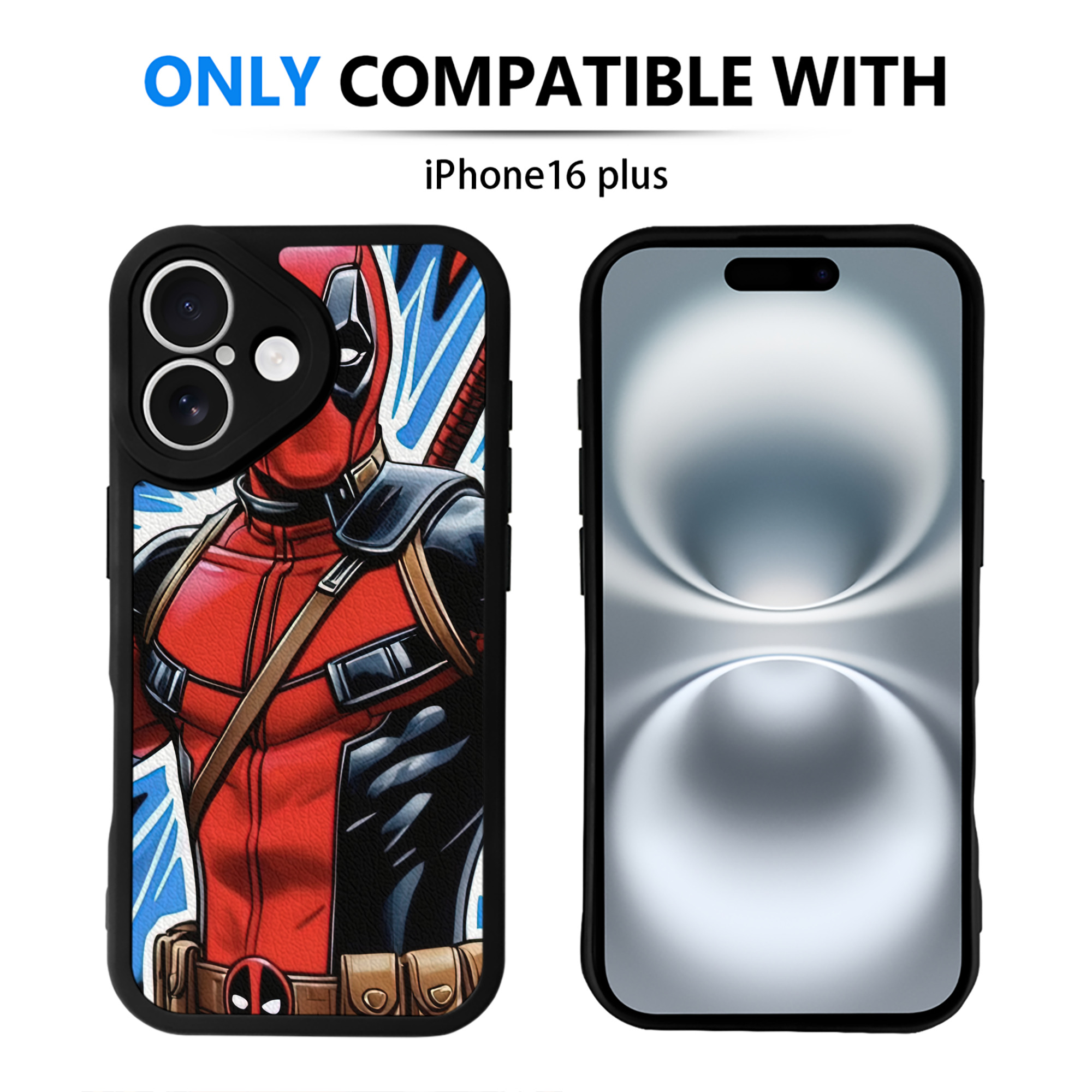 （画像用） Deadpool デッドプール 【iPhone 16シリーズ対応】シリコンスマホケース（レザー調） 材質：シリコン